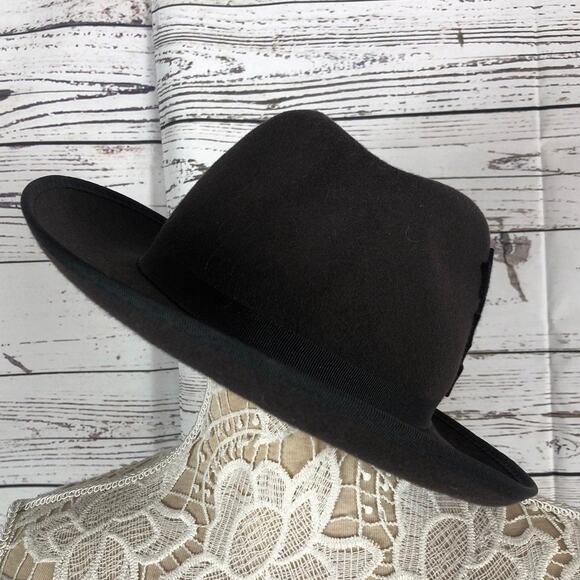 John Callanan Legacy brown wool Fedora hat with 3 stars on side main image 5
